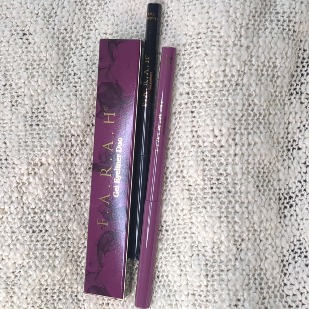 Farah Gel Eyeliner Duo(Burnt Purple/Absolute Black), 2x .25g/0.008oz